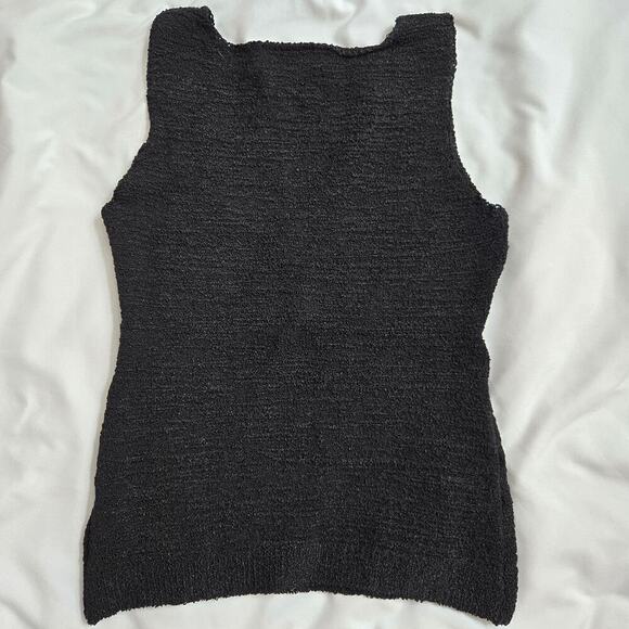 Bette Paige Vintage Black Knit Top Medium Y2K 90s Mesh Cutout Whimsigoth Witchy - Picture 8 of 8